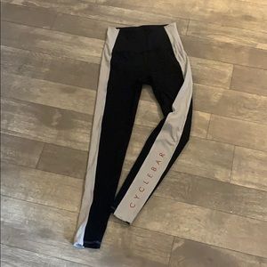 Grey and Black Cyclebar Beyond Yoga Leggings